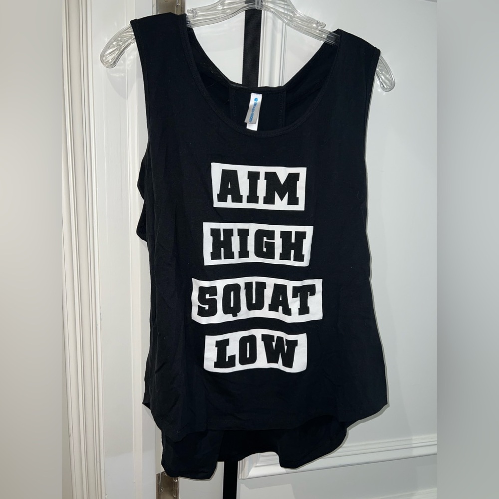 Beachbody black tank top with front graphic